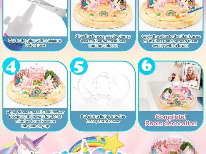 BNIB - Kids Unicorn Fairy Night Light Music Box Craft Kit