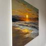 Original Oil Painting, Seascape Wall Art, Sunset Sea Large Art, Ocean Large Wall Art 60/80 Cm Image 6