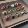 15 Antique Brass Rings Mixed Vintage Collectible Jewelry Lot Image 8