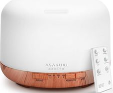 500ml Essential Oil Diffuser, 5 In 1Ultrasonic Aroma Scented Oil Diffuser Vaporizer Humidifier, quiet Diffuser With Timer Settings, Waterless AutoOff 7 LED Light Colours