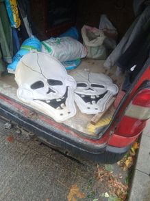 large plastic ghosts faces x2