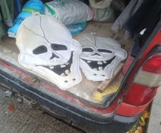 large plastic ghosts faces x2