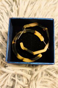Tortoiseshell Acrylic Hoop Earrings  Geometric Resin Studs for Women