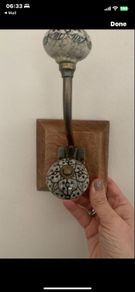Decorate wall hook with ceramic knob