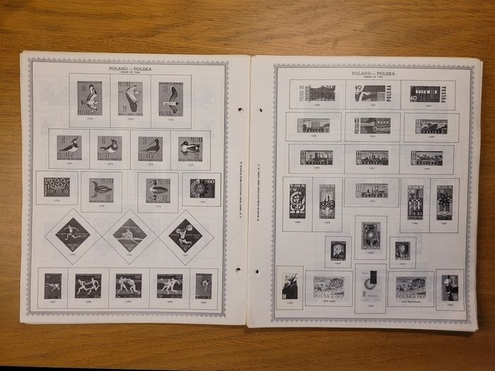 Poland 1946 -1983  Minkus Stamp album pages partially filled