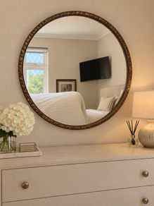 Mirror Antique Gold Round