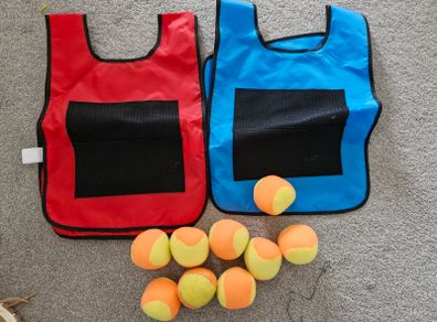 Dodgeball vests and balls