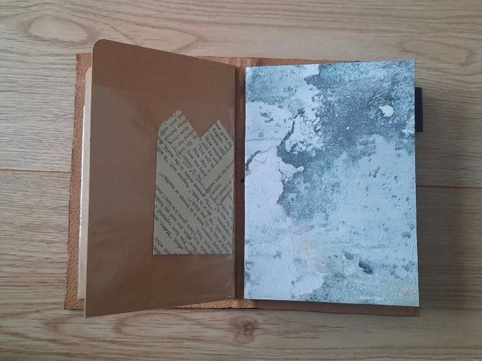 Handmade leather personal size diary notebook passport holder 17cm x 11cm contains a  pen loop a pocket holder and a homemade notebook also with 4 internal elastics to hold your diaries notebooks etc see all photos FREE STANDARD POSTAGE INCLUDED