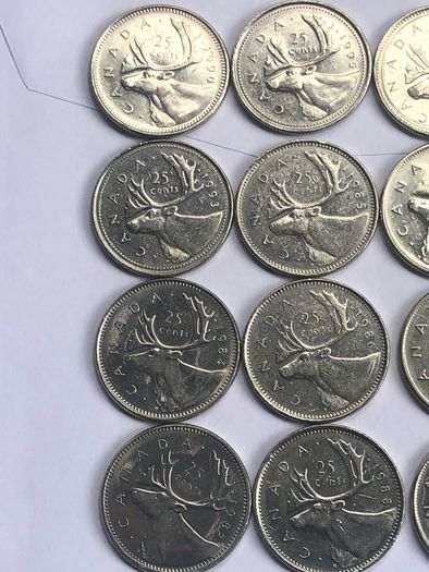 Canada 25 Cents 1968 - 1995  x 24 different coins