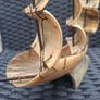 Vintage handmade Bull horn model Sailing Boat Image 4
