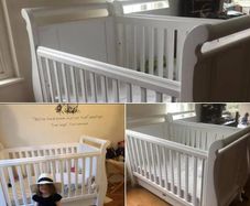 Two Boori Country Collection White Sleigh Cot Beds