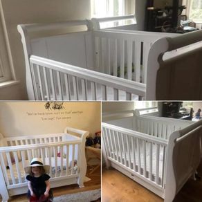 Two Boori Country Collection White Sleigh Cot Beds