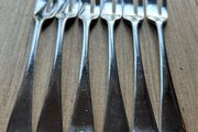 6 Antique Silver Plate Pastry Forks