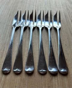 6 Antique Silver Plate Pastry Forks
