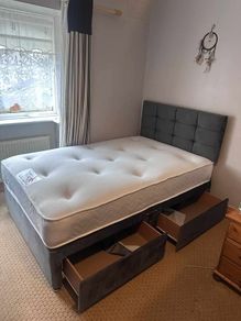 Double beds grey color