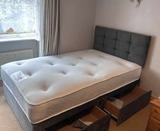 Double beds grey color