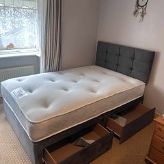 Double bed, small double beds, beds with headboard and mattress
