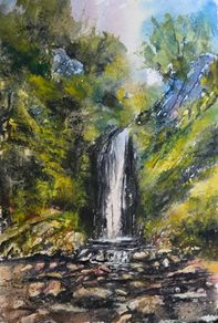 glenevin waterfall watercolour