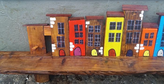 Rustic quirkytown floating shelf