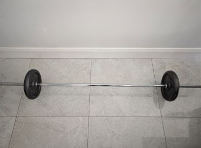 Barbell rod with 2-10kg cast iron weights