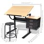 New New Drawing Table with Stool (Three Drawers) Image 5