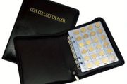 Zipper Faux Leather Case 360 Large Capacity Coin Collection Book Size Grid Mixed Coin Stamp Collection Book Badge Sticker High-end Protective Cover Hot Stamping Storage Book