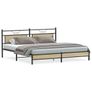Metal Bed Frame without Mattress Sonoma Oak 193x201 cm Image 2