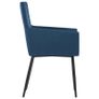 Dining Chairs with Armrests 6 pcs Blue Fabric Image 4