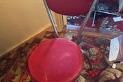 2 red retro chairs from the 80's