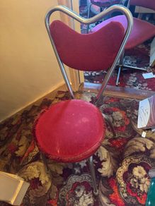2 red retro chairs from the 80's