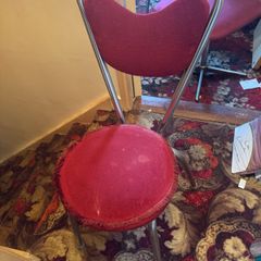 2 red retro chairs from the 80's
