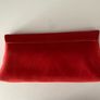 Principles faux suede red clutch bag with gold trim Image 2