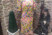 Vintage colourful print dress Paris