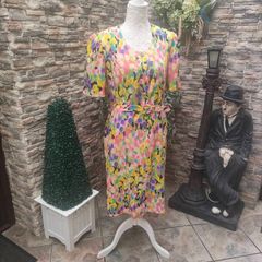 Vintage colourful print dress Paris