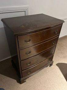Traditional dark wood chest of drawers