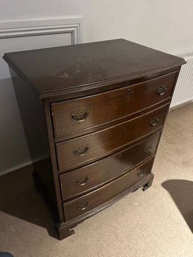 Traditional dark wood chest of drawers