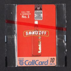 1994 Ireland 10 unit Smirnoff Vodka (Schlumberger SC7) Callcard New in Packaging. Telecom Eireann card number 1205