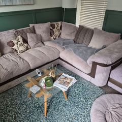 L Shape Sofa and Footstool (Storage)