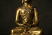 Amitabha  Buddha - Gilt Bronze,Signed