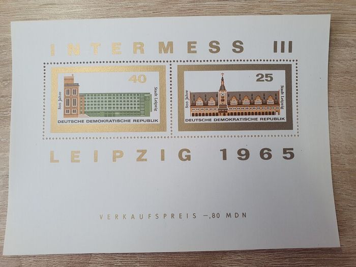 East Germany 1965 Souvenir Sheet No. 24 "Intermess III Leipzig 1965", mint/MNH - free standard postage