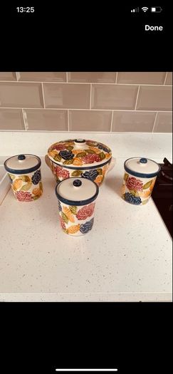 Oven Casserole Dish & 5 Cannisters