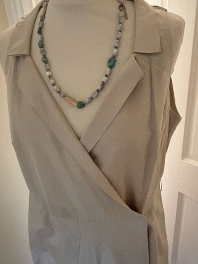 Max Mara Silk Nude Wrap Dress - Size 14
