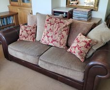 Pair of Couches + Cushions Set