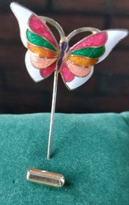 Cloisonne Enamel Butterfly Hat Pin/Brooch