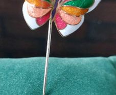 Cloisonne Enamel Butterfly Hat Pin/Brooch