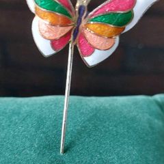 Cloisonne Enamel Butterfly Hat Pin/Brooch