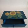 Vintage Hand Painted Wooden Box with Drawer Image 2