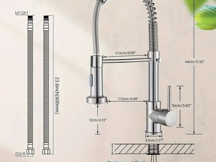 Kitchen Tap High-Pressure Chrome Kitchen Faucet with Pull-Out Sprayer