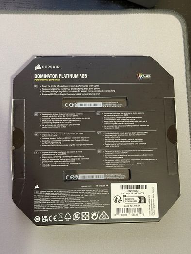 Corsair Dominator Platinum RGB 32GB DDR5 6200MHz CL36 (2x16GB) XMP 3.0 - Boxed