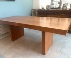Large Cherry Wood Veneer Dining Table